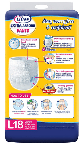 Buy LIFREE EXTRA ABSORBENT ADULT DIAPER PANTS EXTRA LARGE  10 DIAPERS  Online  Get Upto 60 OFF at PharmEasy