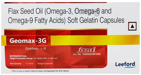 Leeford Geomax 3G with Omega 3-6-9 | Softgel Capsule for Healthy