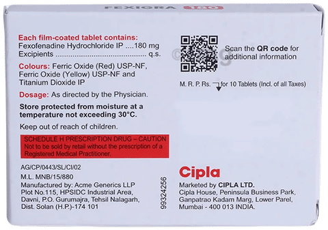 Fexigra 180 Tablet image