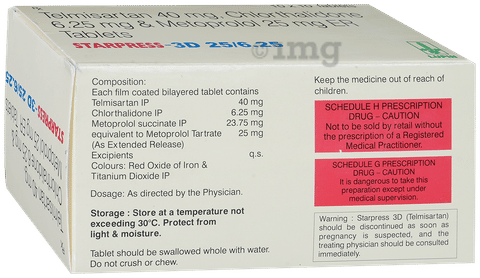 Starpress 3D 6.25mg/25mg/40mg Tablet