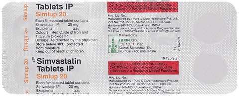Simlup 20mg Tablet image
