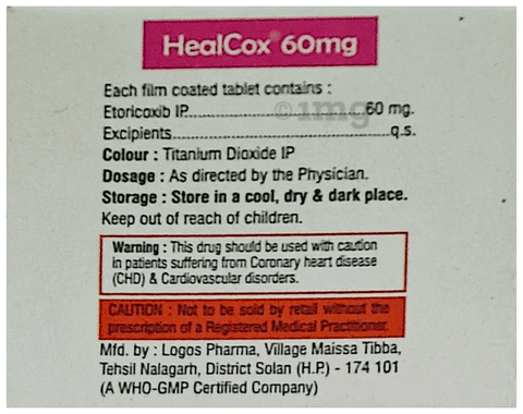 Healcox 60mg Tablet image Healcox 60mg Tablet image