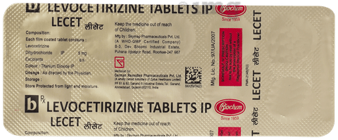 Lecet 5mg Tablet image