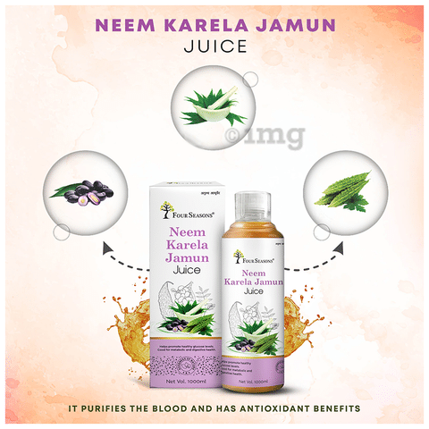 Four Seasons Neem Karela Jamun Juice Buy bottle of 1000.0 ml Juice at best price in India 1mg