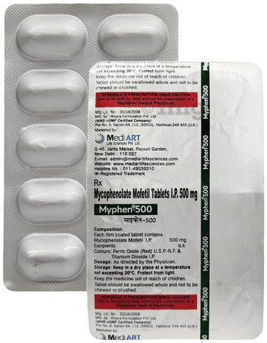 Myphen 500 Tablet image