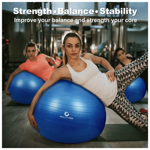 Healthtrek Anti Burst Gym/Yoga/Exercise/Swiss Ball 65cm Blue: Buy