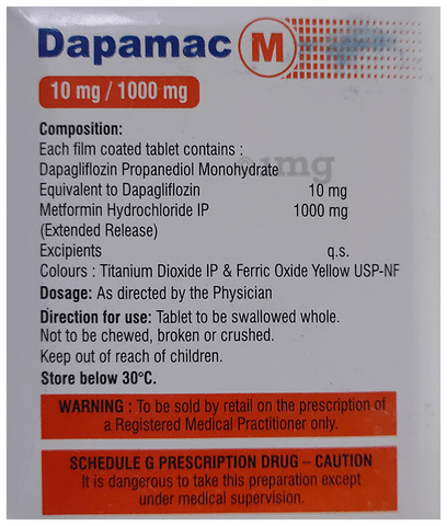 Dapamac M 10mg/1000mg Tablet ER