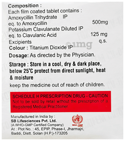 Foxifem CV 625 Tablet image