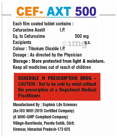 Cef-Axt 500 Tablet image Cef-Axt 500 Tablet image