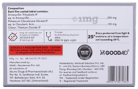 Aidcillin CV 375 Tablet image