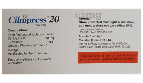 Cilnipress 20 Tablet image Cilnipress 20 Tablet image