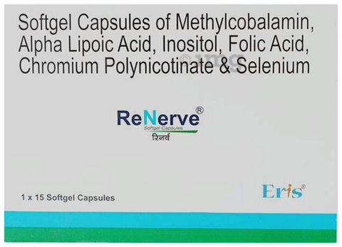 Renerve Softgel Capsule with Methylcobalamin, ALA, Chromium, Folic Acid & Selenium image Renerve Softgel Capsule with Methylcobalamin, ALA, Chromium, Folic Acid & Selenium image
