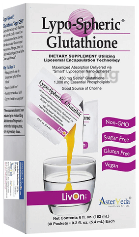 Livon Lypo-Spheric Glutathione Sachet (5.4ml Each): Buy box of 30.0 Sachets at 𝗯𝗲𝘀𝘁 𝗽𝗿𝗶𝗰𝗲 in India