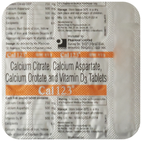 Cal 123 Tablet | Calcium & Vitamin D3 for Bone Strength | Joint Health & Fracture Recovery image Cal 123 Tablet | Calcium & Vitamin D3 for Bone Strength | Joint Health & Fracture Recovery image