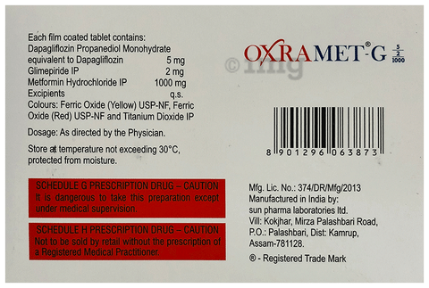 Oxramet G 5mg/2mg/1000mg Tablet