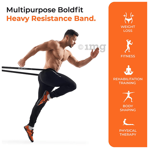 Boldfit Heavy Resistance Band for Exercise Stretching Black 15