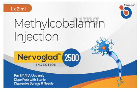 vitamin b12 2500 mcg injection Methylcobalamin Injection 2500mcg, Prescription, 1ml at  80/box in Kadi Buy Nervoglad 2500 Injection Online: