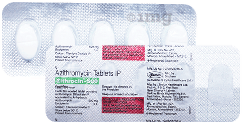 ज़िथ्रोसिन 500mg टैबलेट image