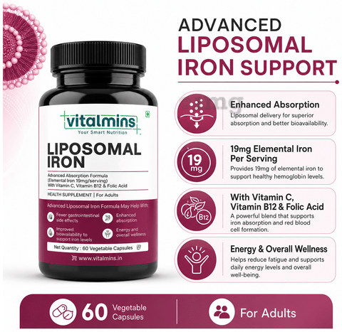 Vitalmins Liposomal Iron Vegetable Capsule 6