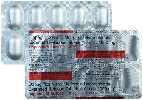 Dapaone-M 10/1000 Tablet ER image Dapaone-M 10/1000 Tablet ER image