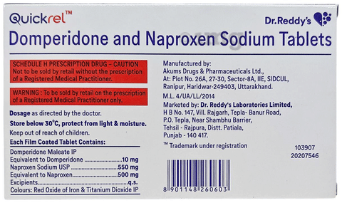 Quickrel 500mg/10mg Tablet image
