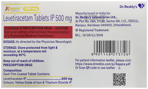 Keppra 500mg Tablet image Keppra 500mg Tablet image