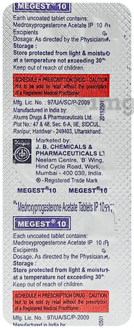 Megest 10mg Tablet image