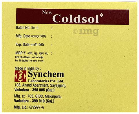 New Coldsol Tablet image
