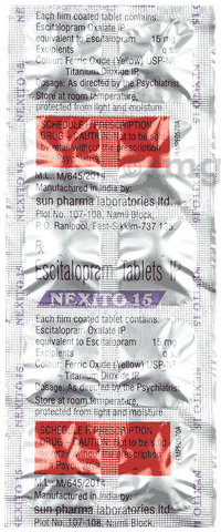 Nexito 15mg Tablet image