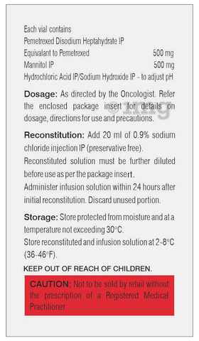 Pemetra 500mg Injection image