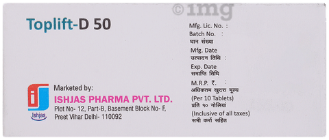 Toplift D 50mg Tablet image Toplift D 50mg Tablet image