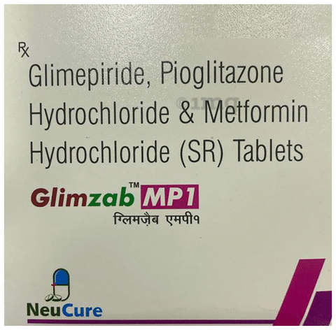 Glimzab MP 1mg/500mg/15mg Tablet SR