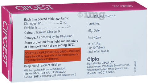 Cipgest 2mg Tablet image