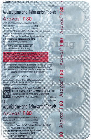 Azovas T 80 Tablet image