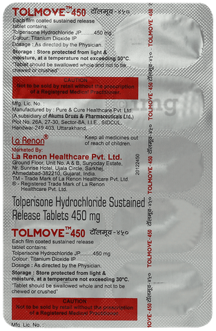 Tolmove 450mg Tablet SR image Tolmove 450mg Tablet SR image