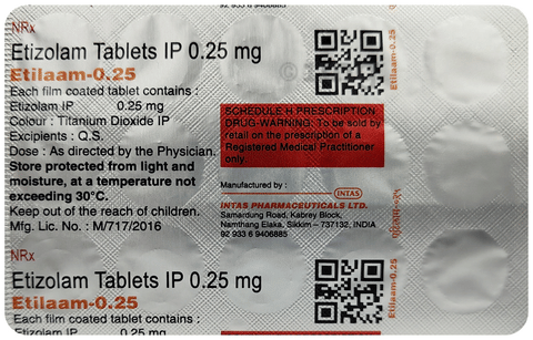 Etilaam 0.25 Tablet image Etilaam 0.25 Tablet image