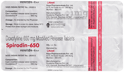 Spirodin 650 Tablet MR image Spirodin 650 Tablet MR image