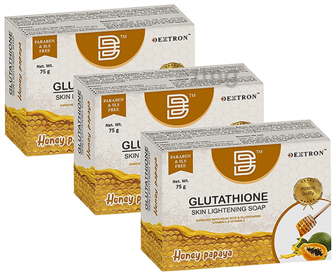 Dextron Glutathione Skin Whitening Soap (75gm Each) Honey Papaya: Buy combo  pack of 3.0 Packs at   in India | 1mg