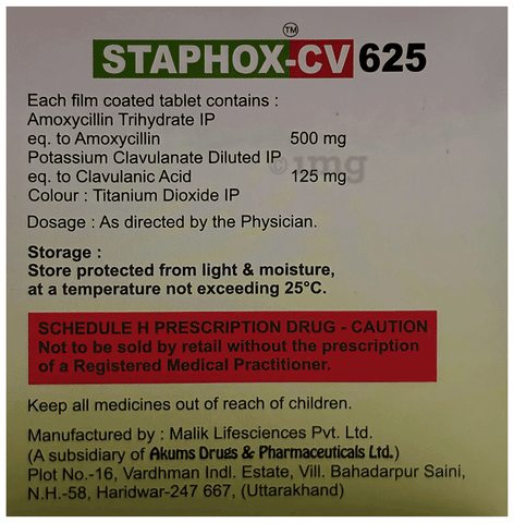 Staphox-CV 625 Tablet image Staphox-CV 625 Tablet image