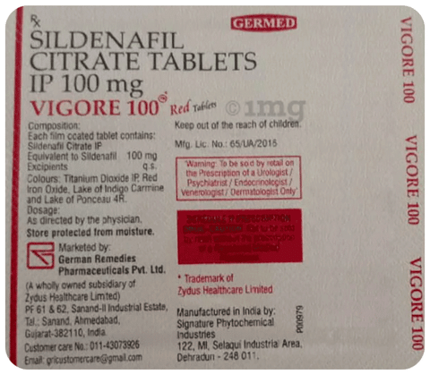 Vigore 100 Tablet: Uses, Price, Dosage, Side Effects, Substitute