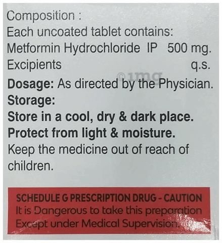 Metform 500mg Tablet image