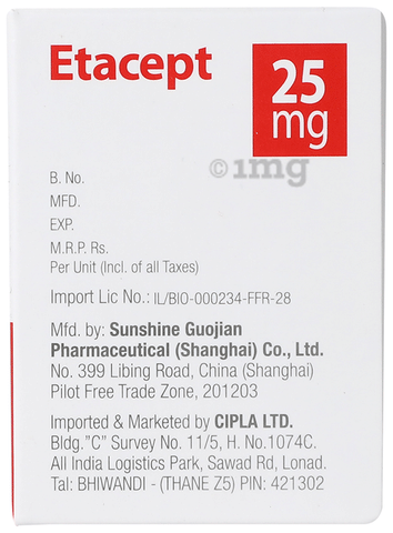 Etacept 25mg Injection image