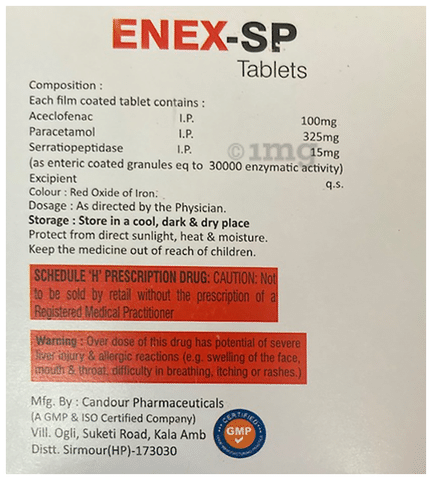 Enex SP 100mg/325mg/15mg Tablet