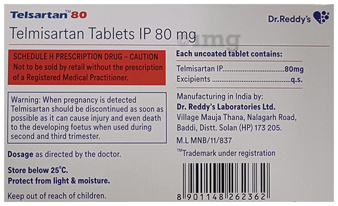 Telsartan 80 Tablet image