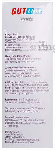 Gut Light Oral Solution Orange Sugar Free