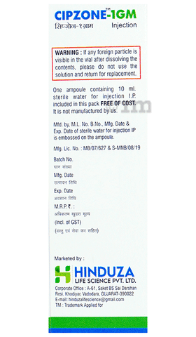 Cipzone 1GM Injection image