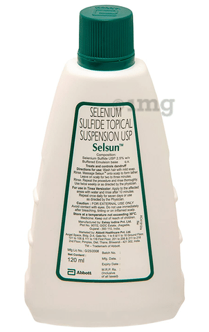 Rindende Overlegenhed Rusten Selsun Selenium Sulphide Topical Suspension for Dandruff & Tinea  Versicolor: Buy bottle of 120 ml Shampoo at best price in India | 1mg