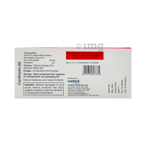 Cardiozen 20mg Tablet image