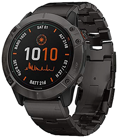 Garmin Fenix 6X Pro Solar with Vented Titanium Bracelet Premium Multisport  GPS Smartwatch Titanium: Buy box of 1.0 Unit at best price in India