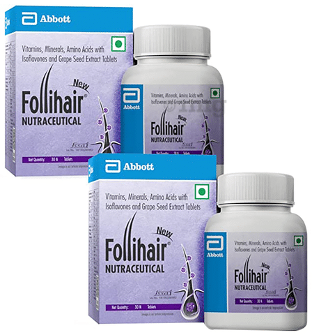 New Follihair Tablet (30 Each): Buy combo pack of 2 bottles at best price in India | 1mg New Follihair Tablet (30 Each): Buy combo pack of 2 bottles at best price in India | 1mg